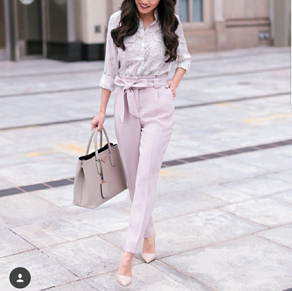 High Waisted Sash Tie Ankle Pant
